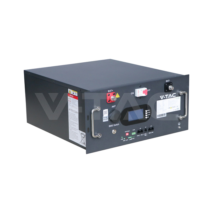 9.6kWh 48V Batteria LiFePO4 Rack Wi-Fi Nera - immagine 2